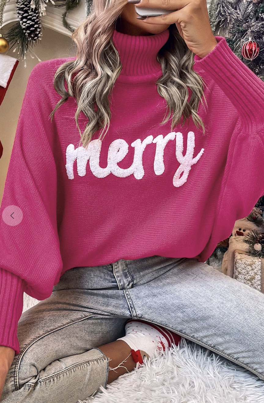 Pink Merry Embroidered Sweater
