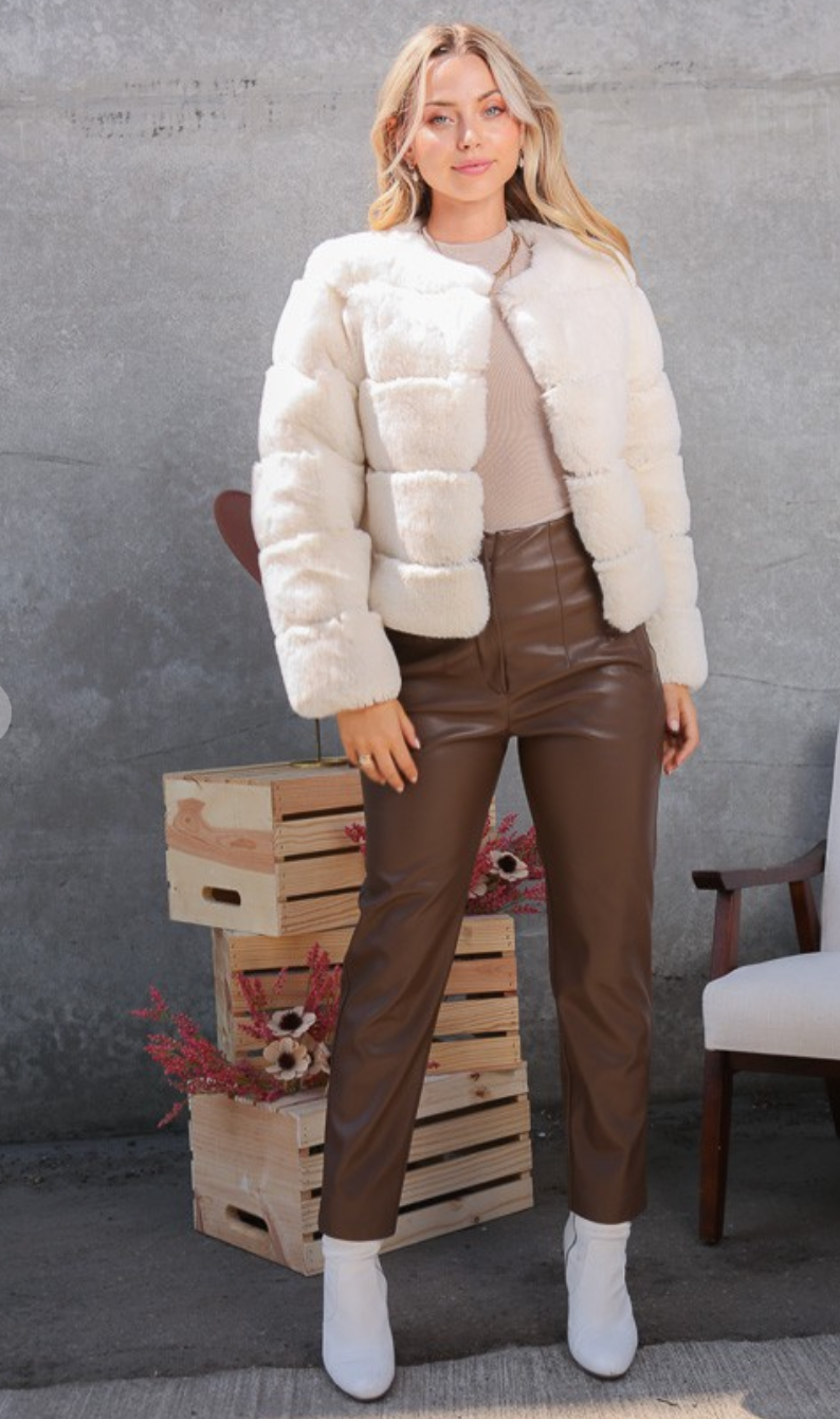 Winter White Faux Fur Jacket