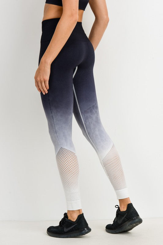 Ombre Leopard Dip-Dye Seamless Perforated Leggings - RESTOCKED