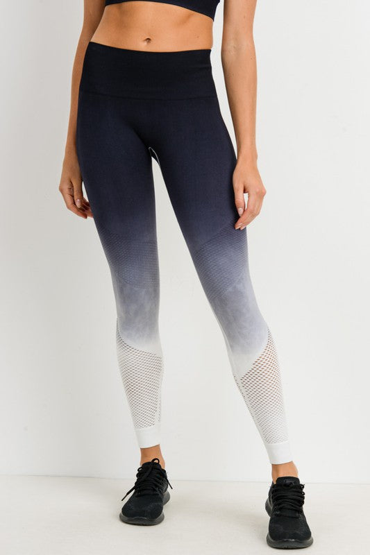 Ombre Leopard Dip-Dye Seamless Perforated Leggings - RESTOCKED