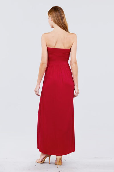 Tube Top Maxi Dress - Red