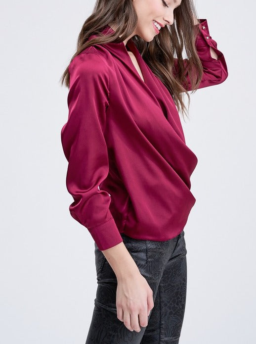 Draped Crossover Blouse