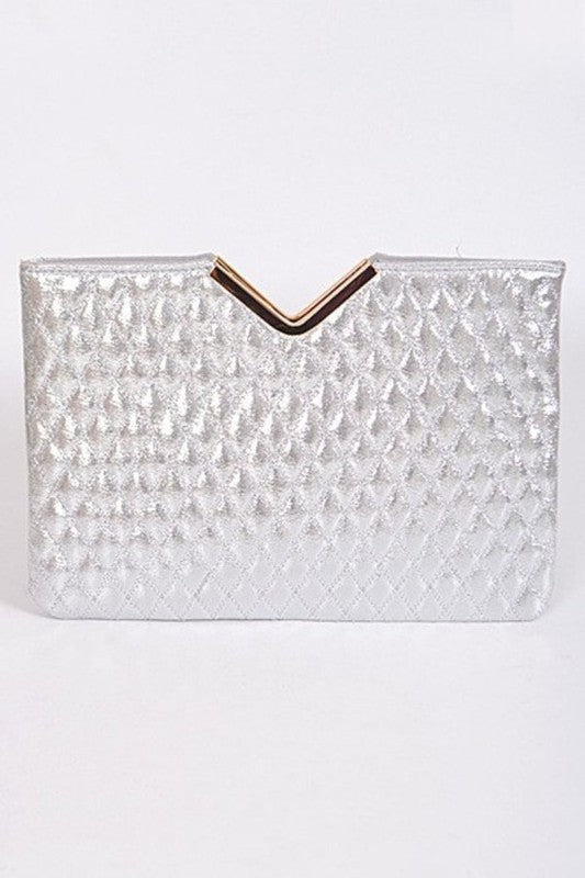 Silver & Gold Quilted Clutch