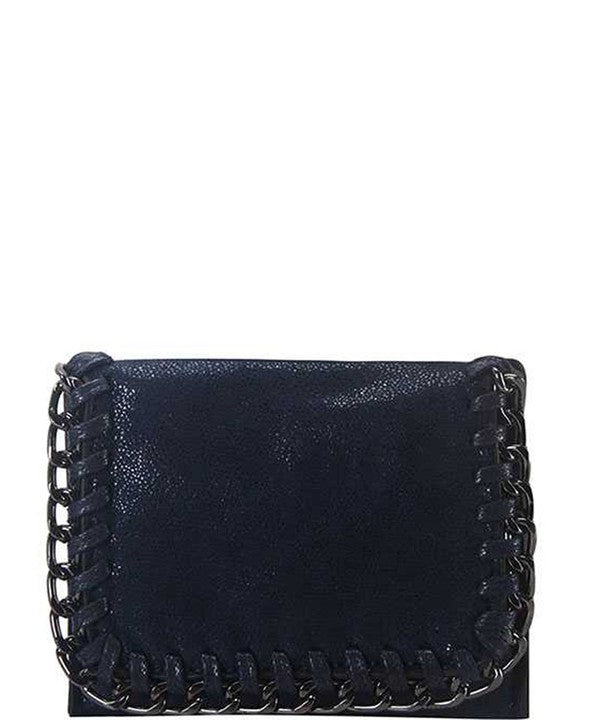 Chain Accent Mettalic Card Case Wallet