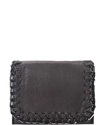 Chain Accent Mettalic Card Case Wallet