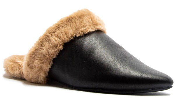 Pointy Toe Fluffy All Wear Slippers (2 Colors)