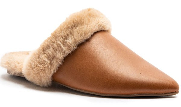 Pointy Toe Fluffy All Wear Slippers (2 Colors)