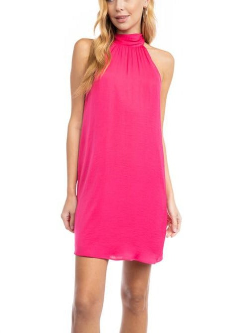 Satin High Neck Dress (two colors)