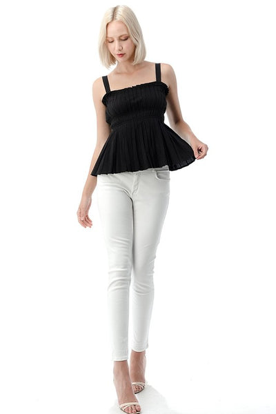 Pleated Sleeveless Top (3 Colors)