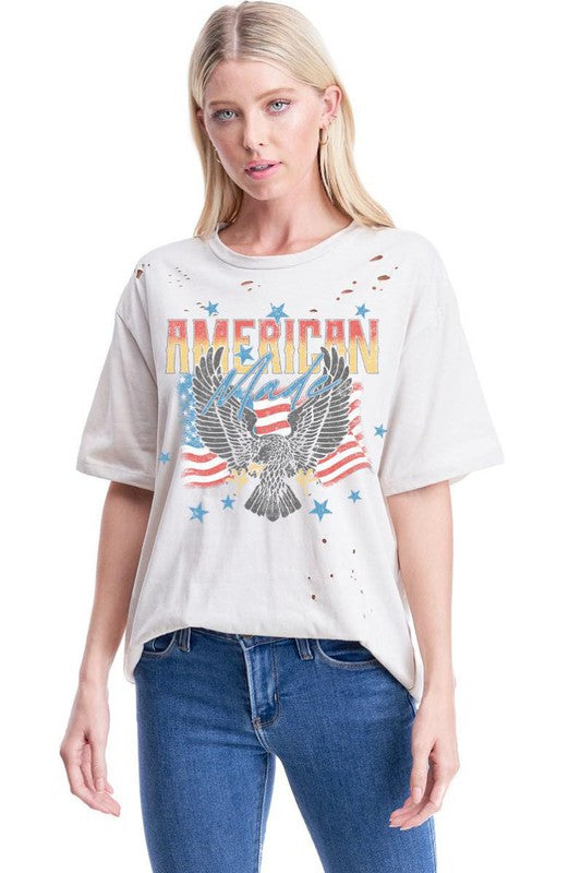 American Made eagle graphic boxy fit tee