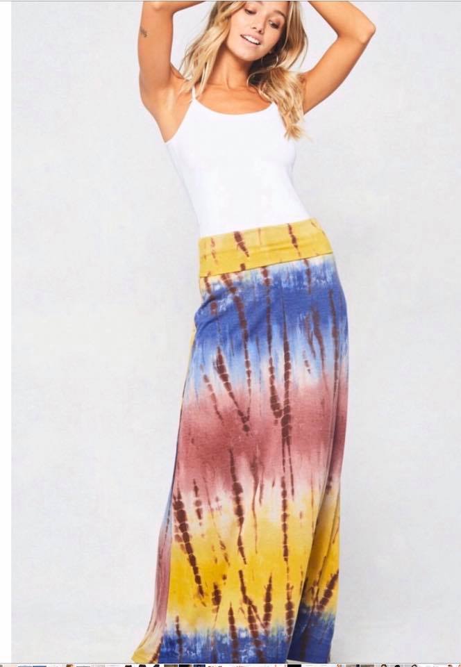 Spring Tie-Dye Maxi Skirt