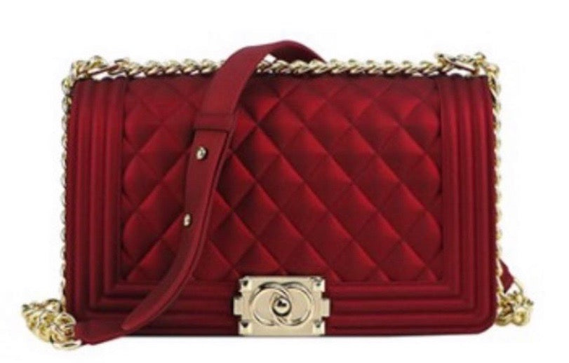 Chanel Inspired Classic Bag in Crimson Red