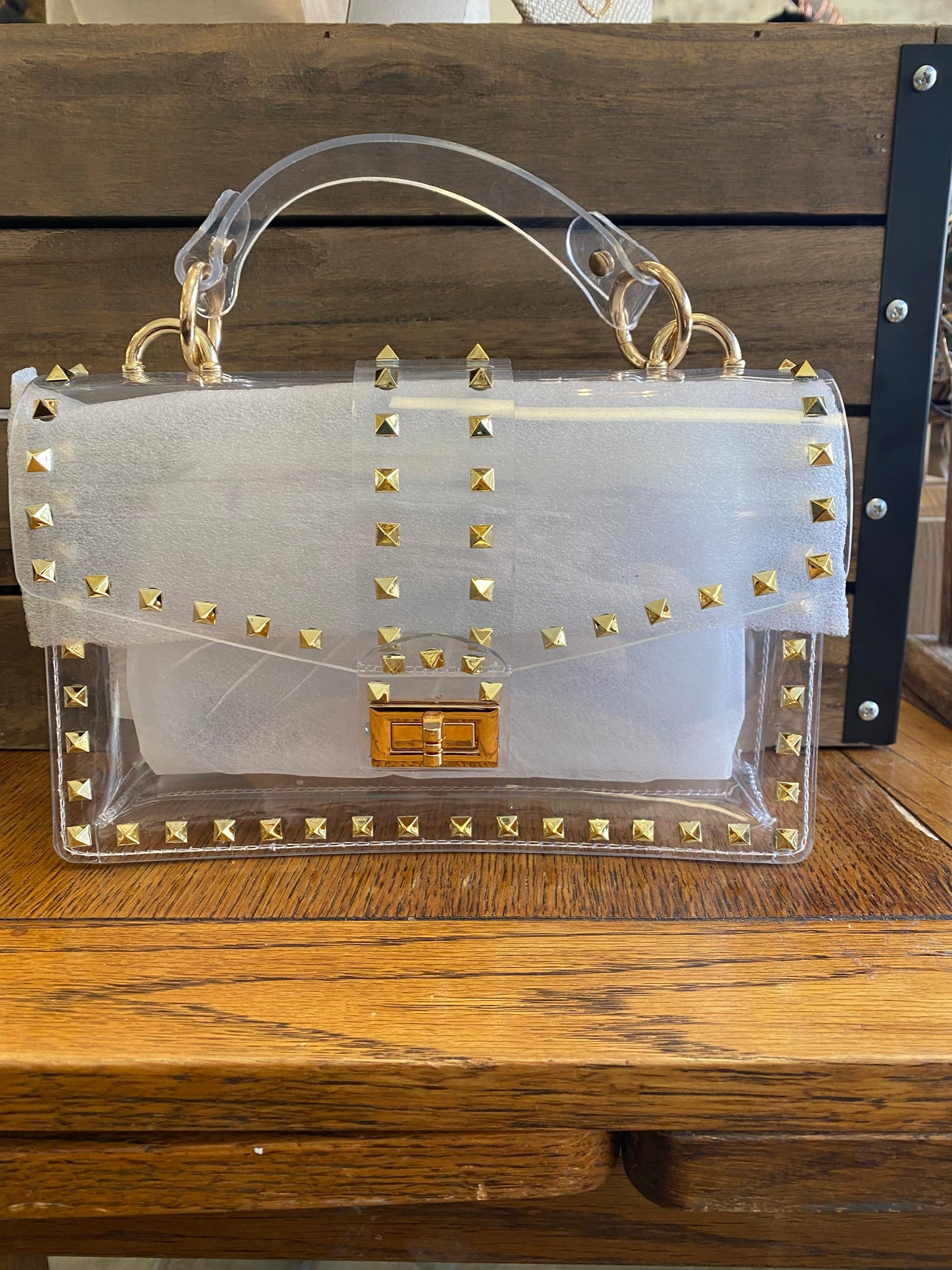 Studded Clear Game Day Purse