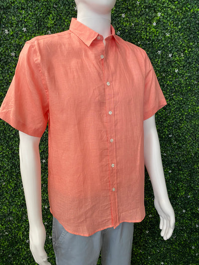 Men's European Linen Flamingo Solid Shirt