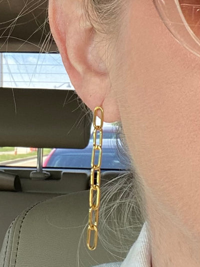 TS - Chain Dangle Earrings (Gold or Silver)