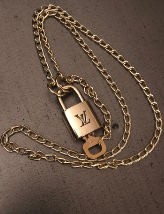 Louis Vuitton Upcycled Authentic Designer Lock Necklace