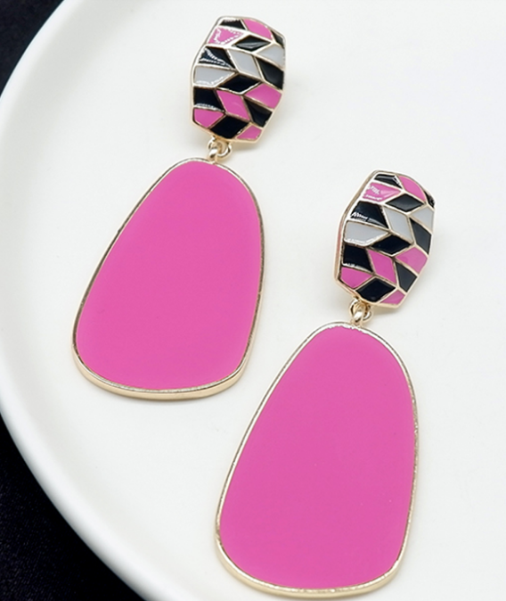 Ruahh - Beveled Faceted Double Drop Earrings