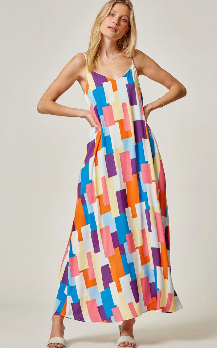 Multi-Color Geo Dress