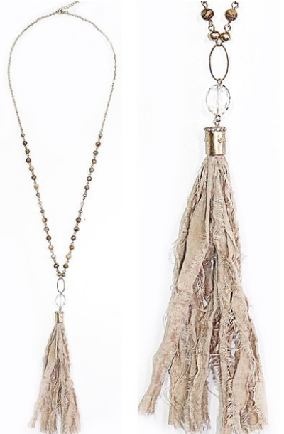 Natural Stone Tassel Necklace