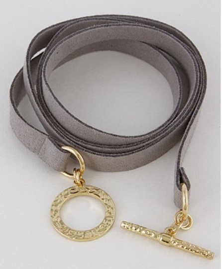 Grey & Gold Wrap Bracelet
