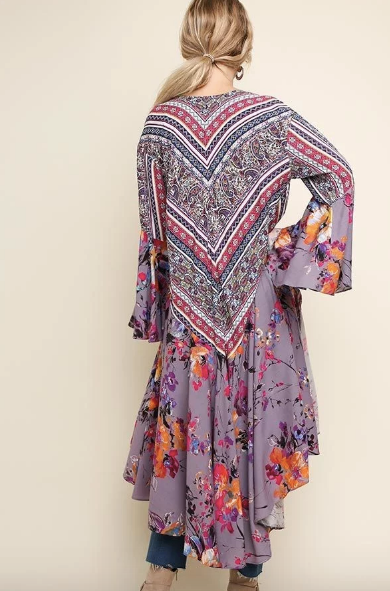 Kara Kimono in Lavender/Pink Combo
