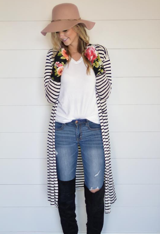 The Whitney Stripe Long Cardigan - New & Updated for Fall 2018!