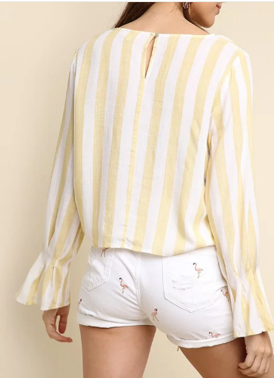 Pale Yellow Striped Top
