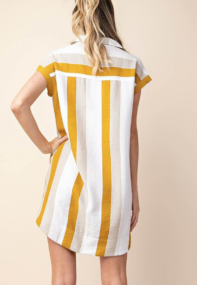 Stripe Shirt Tunic Dress