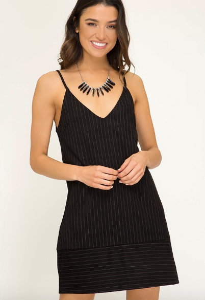 Black Pin Stripe Dress