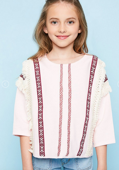 Embroidered French Terry Top