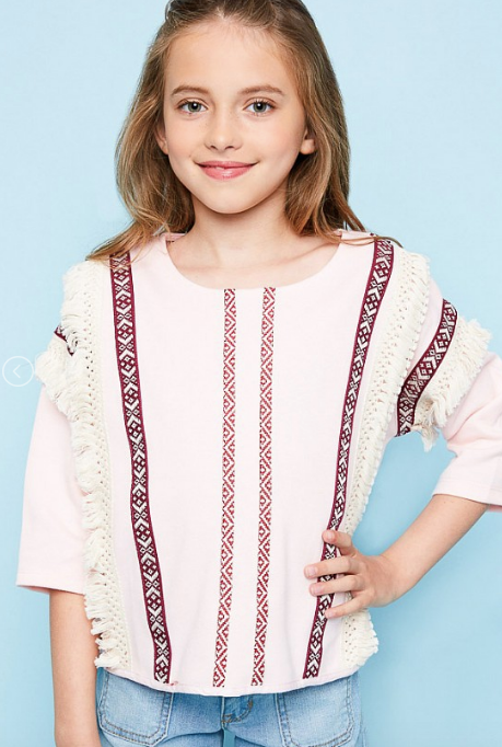 Embroidered French Terry Top