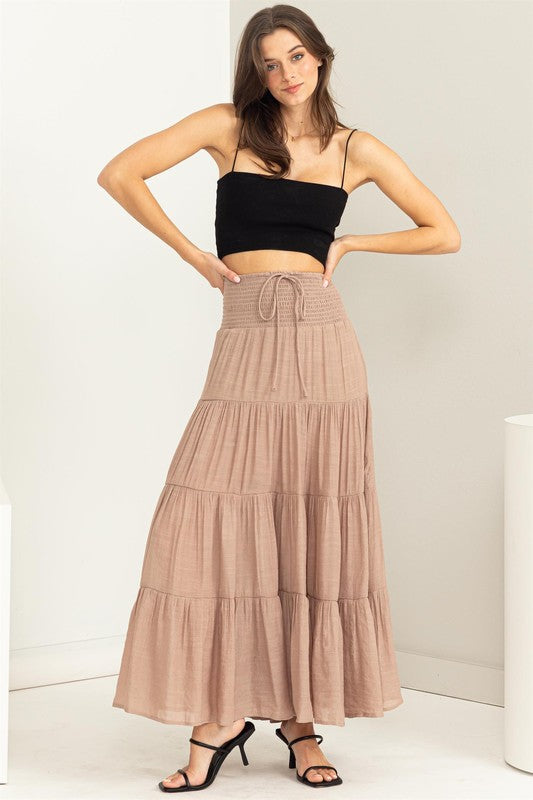 Taupe tiered Skirt